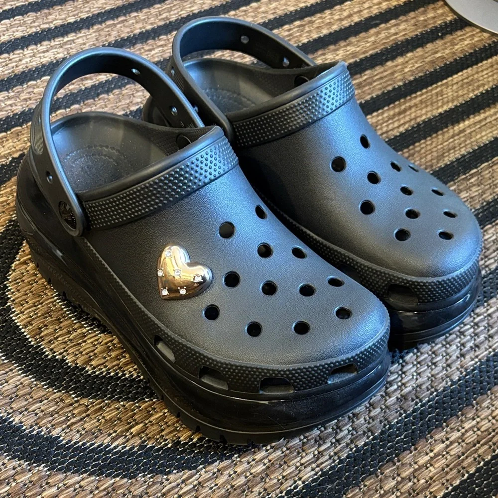 CROCS Black Platform Shoes - Picture 2 of 4